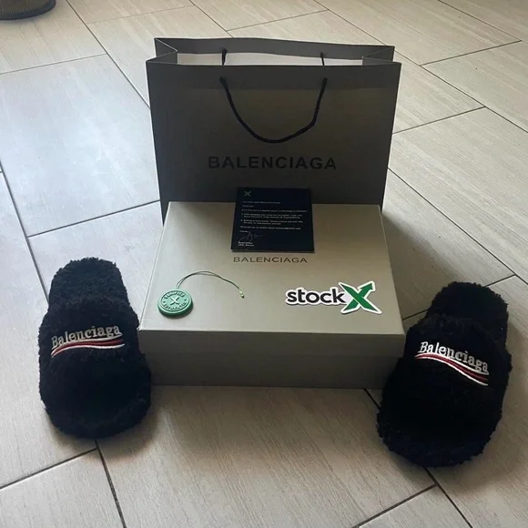 Balenciaga Black Slides Size 12 - Picture 3 of 7